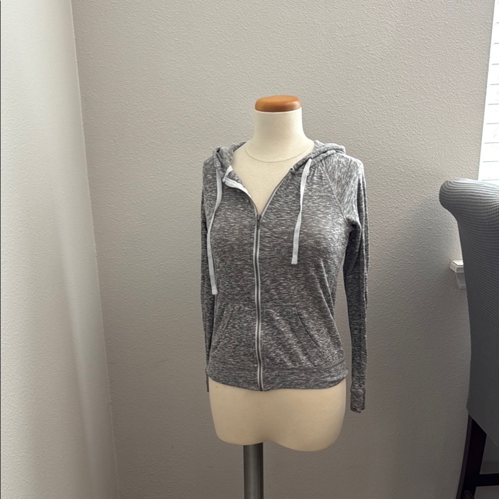 Zine Clothing Gray Marled Zip-Up Hoodie